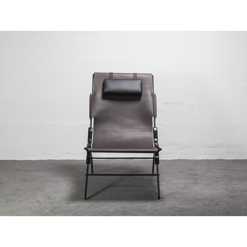 Perfidia Leather Lounge Chair, Brown Genuine Leather