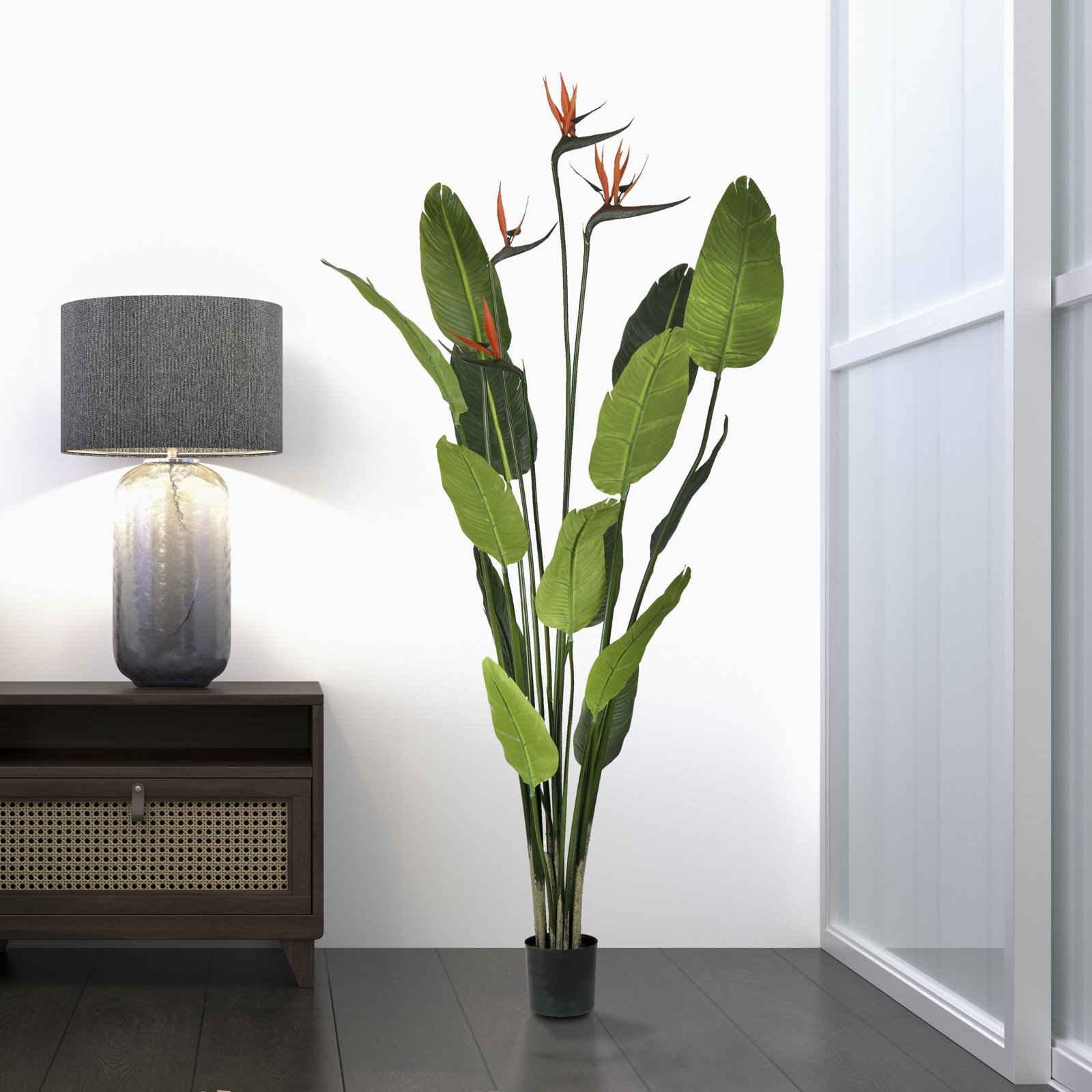 72" Bird of Paradise Tree in Pot, 60" H x 24" W x 24" D