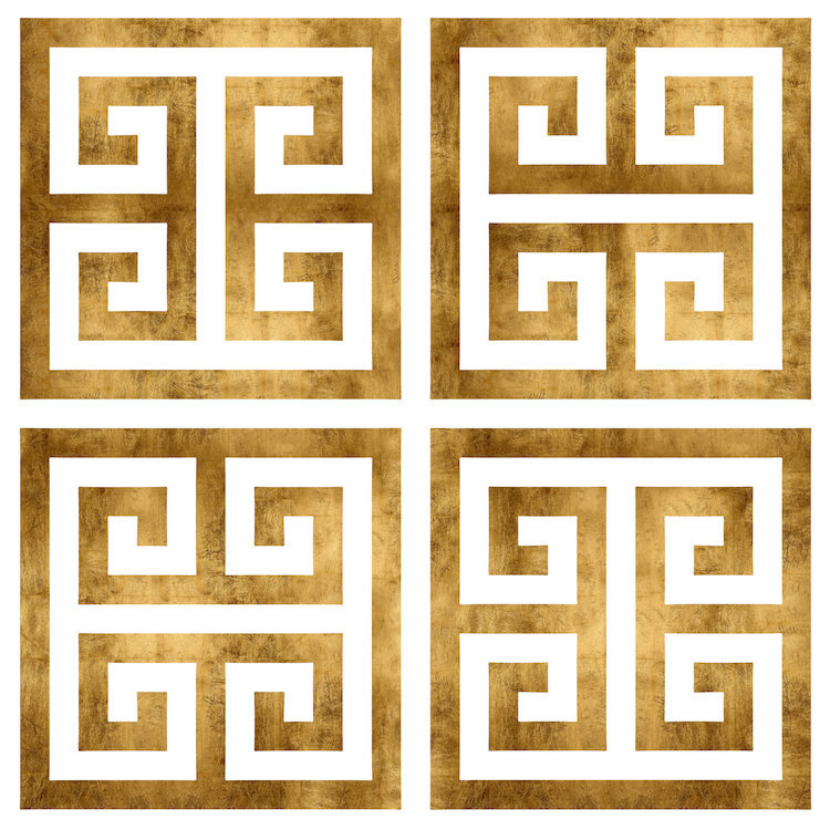 «Greek Classic III», impression sur toile, H 37 po x l 37 po x P 1,5 po, Toile tendue, Pas de tapis