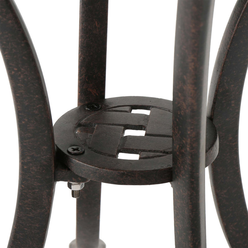 Table d'appoint d'extérieur en fonte d'aluminium durable, parfaite pour les réceptions de patio et de jardin, facile à déplacer et durable.