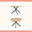 Table de salle à manger ronde et pliable pour les petits espaces - Matériau en panneau de fibres à densité moyenne, parfaite pour la salle à manger, le salon de thé et le café