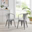 Honora Classic Industrial Metal Dining Chair with Arms - Style Bold Colour Stackable Side Chair-1565309385