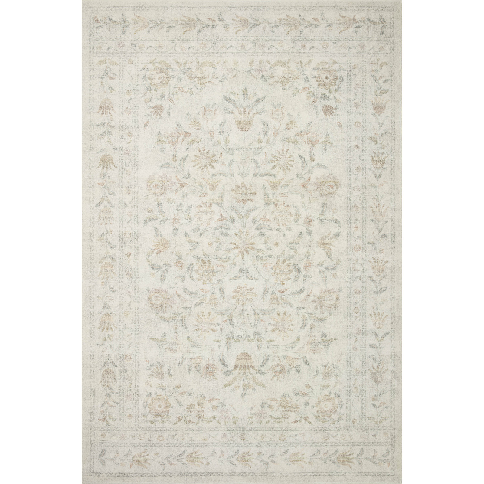 Rifle Paper Co. x Loloi Courtyard Yellow / Multi Area Rug feat. CloudPile, Rectangle 2'3" x 3'9"