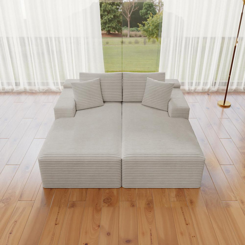 70.8'' Upholstered Sleeper Sofa, White