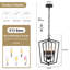 Lustre lanterne à intensité variable à 4 lumières avec détails en fer forgé Aonesty-449902023