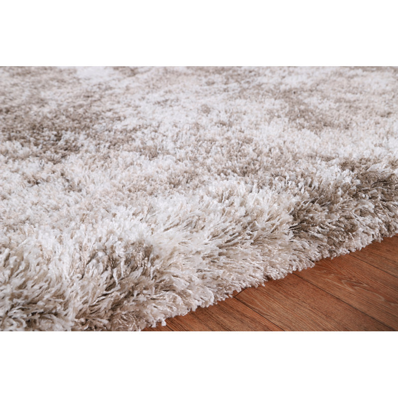 Hudgens Performance Abstract Shag Area Rug, Runner 2'6" x 8', Beige/Brown