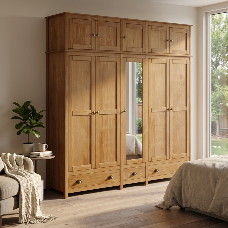 Armoire 86,7 po avec tablettes réglables Topazio, Naturel