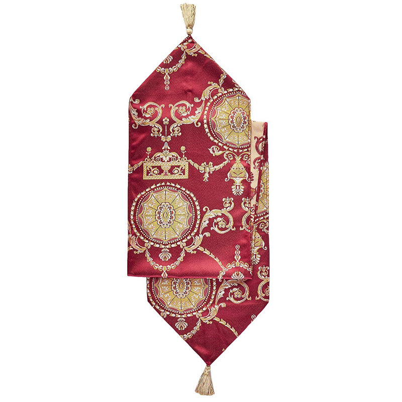 Bloch Table Runner, 70" W x 13" L, Burgundy