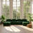 Evergreen 150.4" W x 69.7" D x 27.1" H Corduroy 4-Seater Deep Seat Modular Sectional Sofa with 2 Movable Ottomans