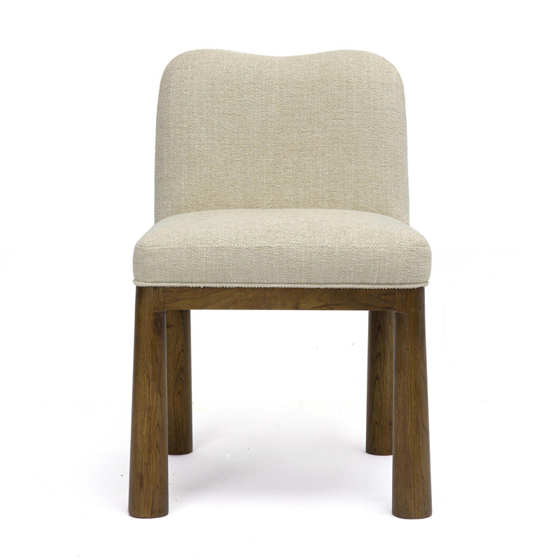 Clesha Performance Basketweave Fabric Dining Chair, Cream 