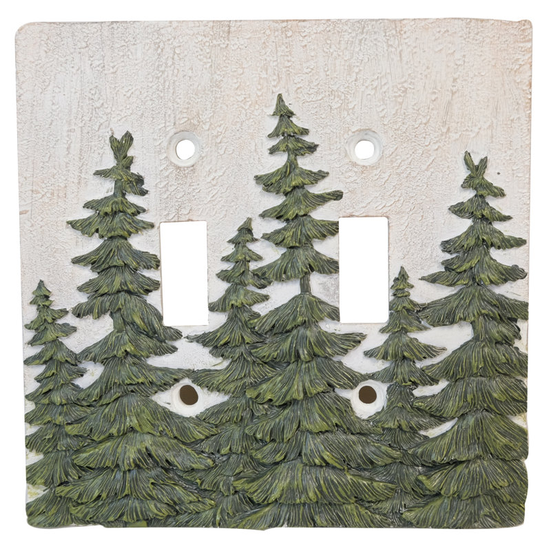 Plaque murale décorative 2 panneaux Evergreen Forest Trees