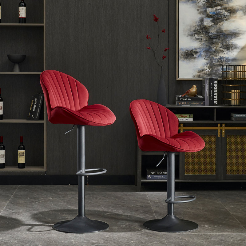 Ensemble de deux tabourets de bar réglables avec dossier et repose-pieds, idéal pour les bars, les salons et divers lieux de rassemblement