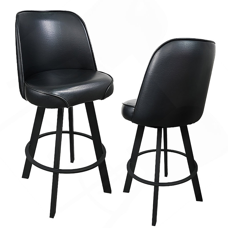 Ensemble de 2 tabourets de bar pivotants avec siège en métal et siège de bar pivotant commercial - assemblage requis, Noir