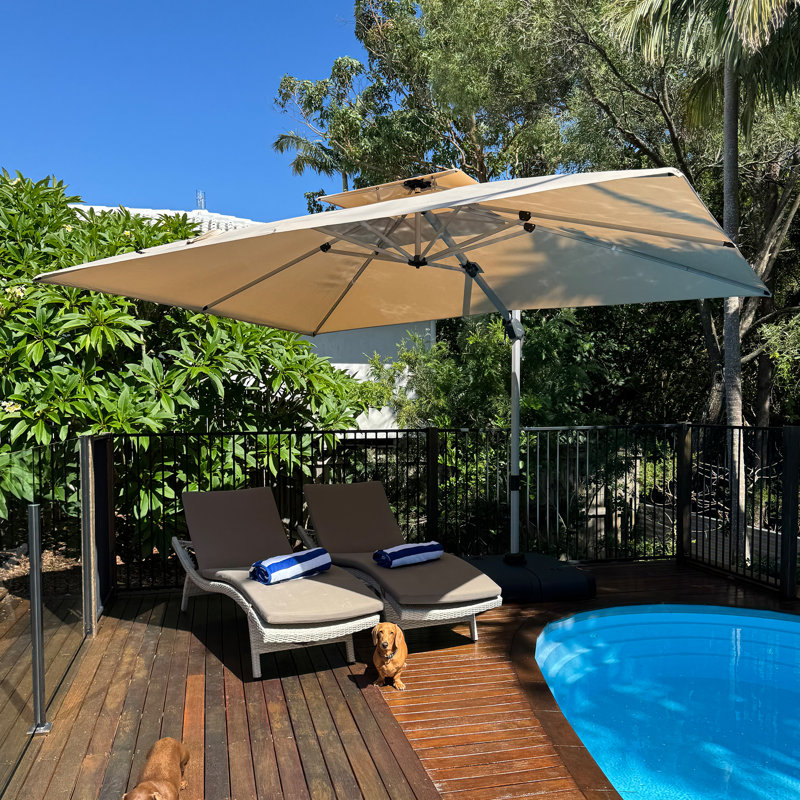 274cm X 365cm Rectangular Cantilever Parasol, Beige