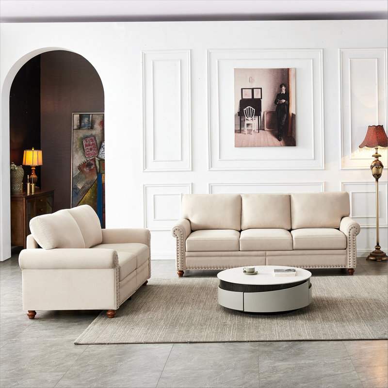 Canapé modulaire 2 + 3, Tissu beige