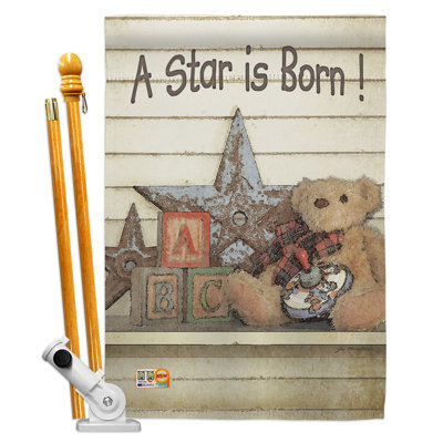 Double Sided 40'' H x 28'' W Polyester New Baby Flag Set