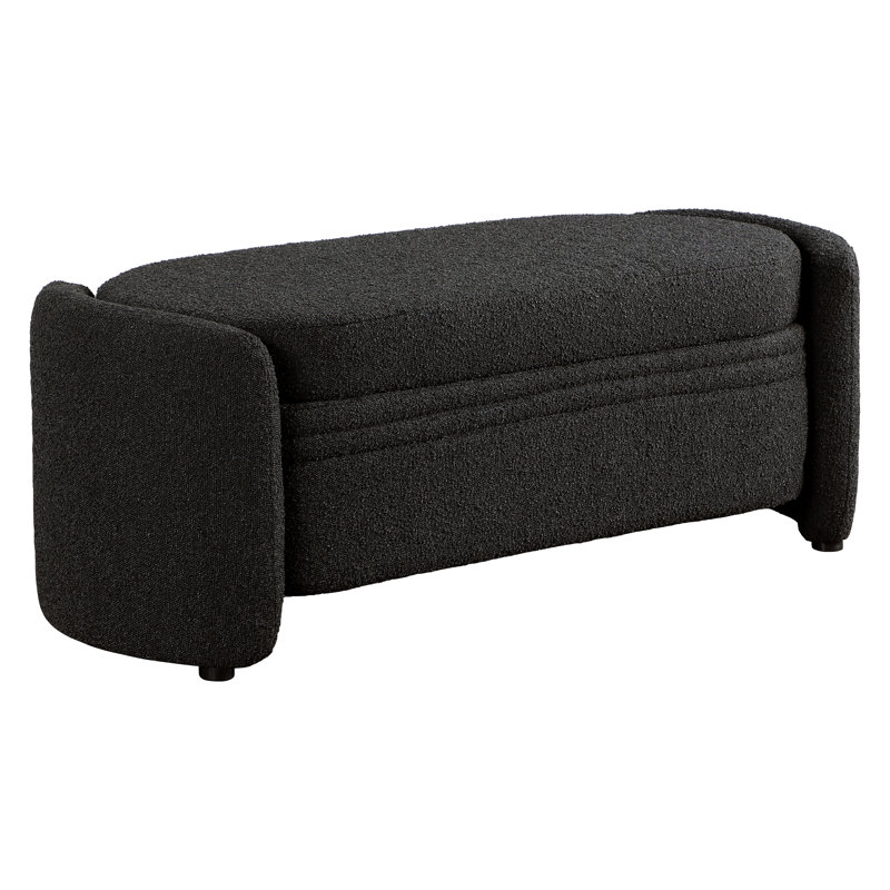 Feunisha Upholstered Storage Bench, Black