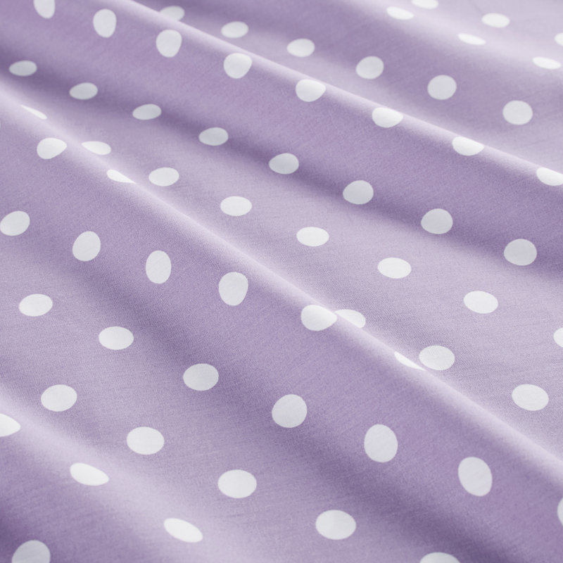 Ensemble de draps 100% coton à pois, Taie d'oreiller taille double, Mauve