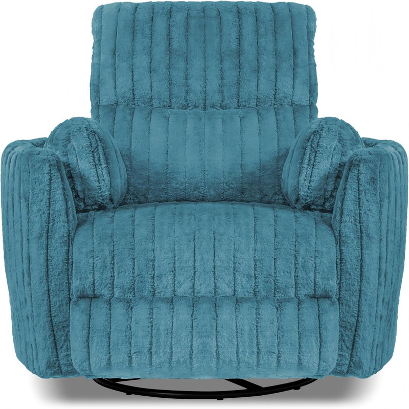  360 Swivel Rocking Glider Power Recliner Chair with 24" Wide Seat & Type-C & USB Ports, Dark Teal, Teal
