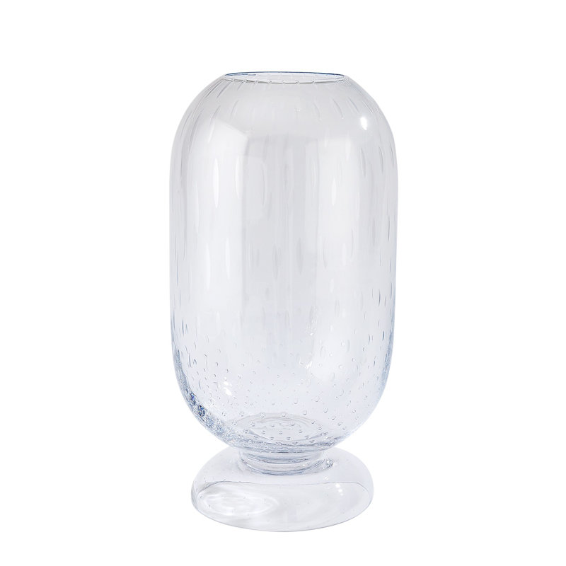 Ashton Vase-Clear Seeded-Short, 20" H x 10.75" W x 10.75" D