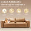 Benthe 95'' Modern Square Arm Leather Fatty Sofa Brown Down-742085448
