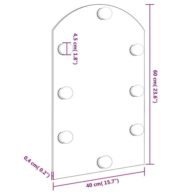 Jaalyn Flat Wall Mirror, 60cm H x 40cm W