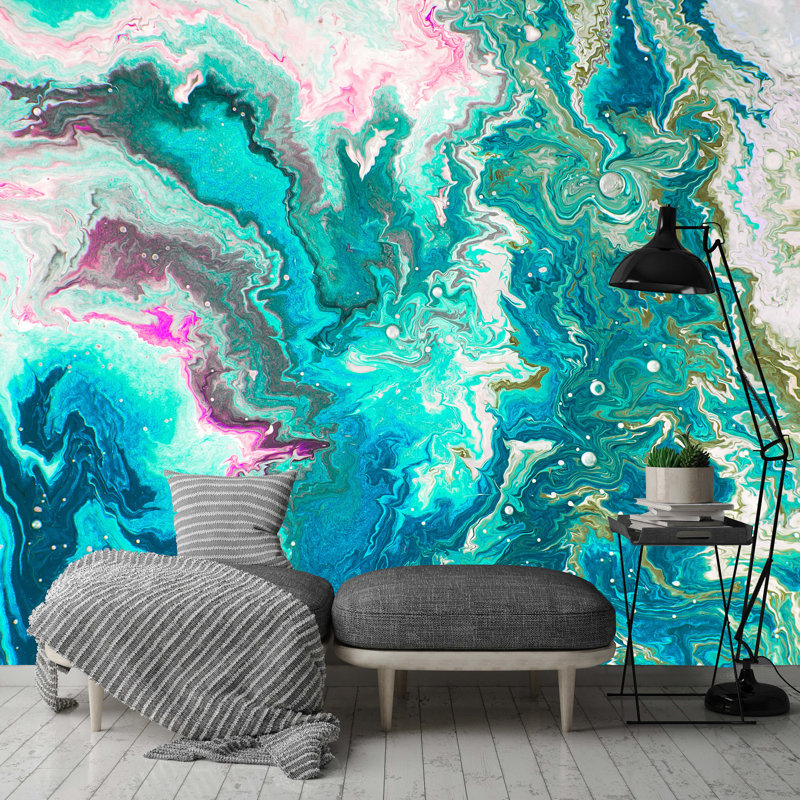 Peinture murale abstraite amovible Goetten, H 50 po x l 75 po