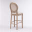 Tabourets de bar en bois avec siège rembourré French Country, beige, ensemble de 2