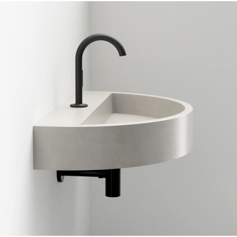 Évier en béton 30 po KURVE, Aucun trou, Bronze huilé, Givré