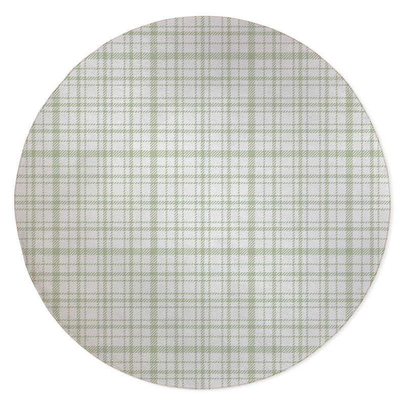 Liz Plaid Non-Slip Outdoor Rug, Round 5'
