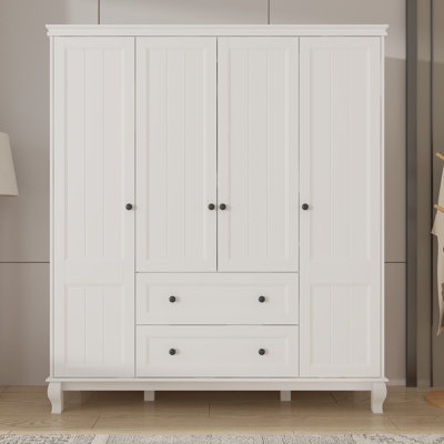 63"W 2-Drawer Wardrobe With 2 Hanging Poles by Red Barrel Studio