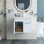Meuble-lavabo mural 24 po avec lavabo, meuble-lavabo mural avec portes doubles, armoire de salle de bain murale, charnières à fermeture en douceur, longues poignées en métal, lavabo en céramique, blanc brillant