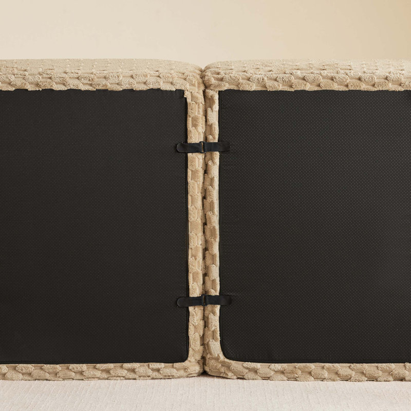 Canapé modulaire moderne de 114 po pour le salon, tissu en flanelle, canapé 3 places surdimensionné, canapé désossé, assise profonde, connexion par boucle, conception antidérapante, sans assemblage