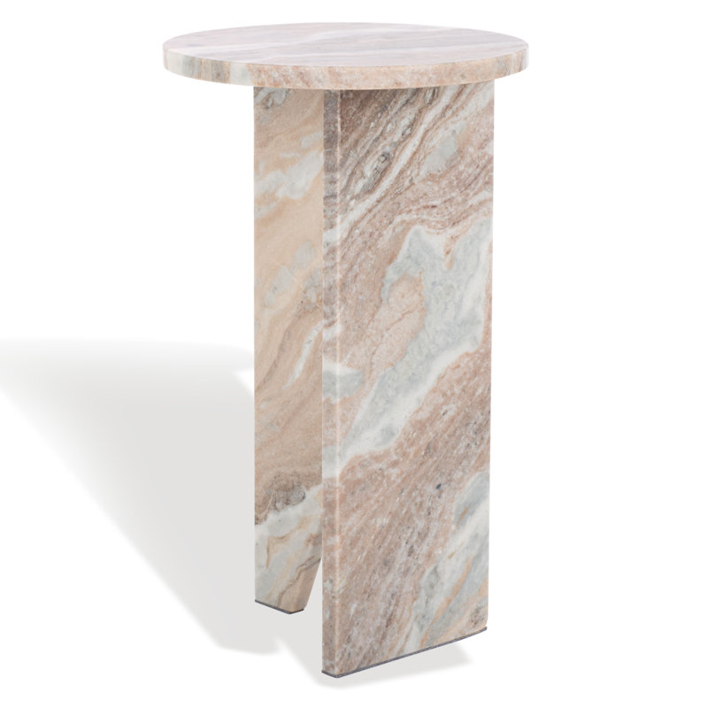 Devlin Marble Drink Table, Beige