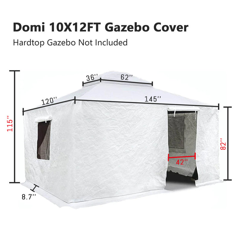 Housse universelle d'hiver pour pavillon de jardin, H 115 po x l 145 po x P 120 po