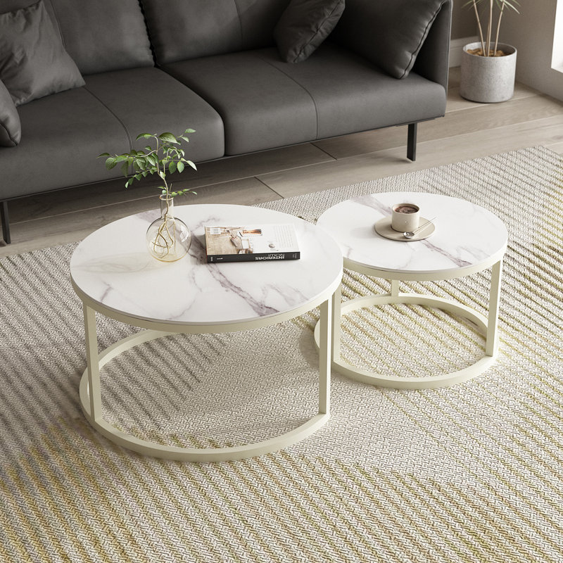 Extendable Frame Coffee Table with Storage, White