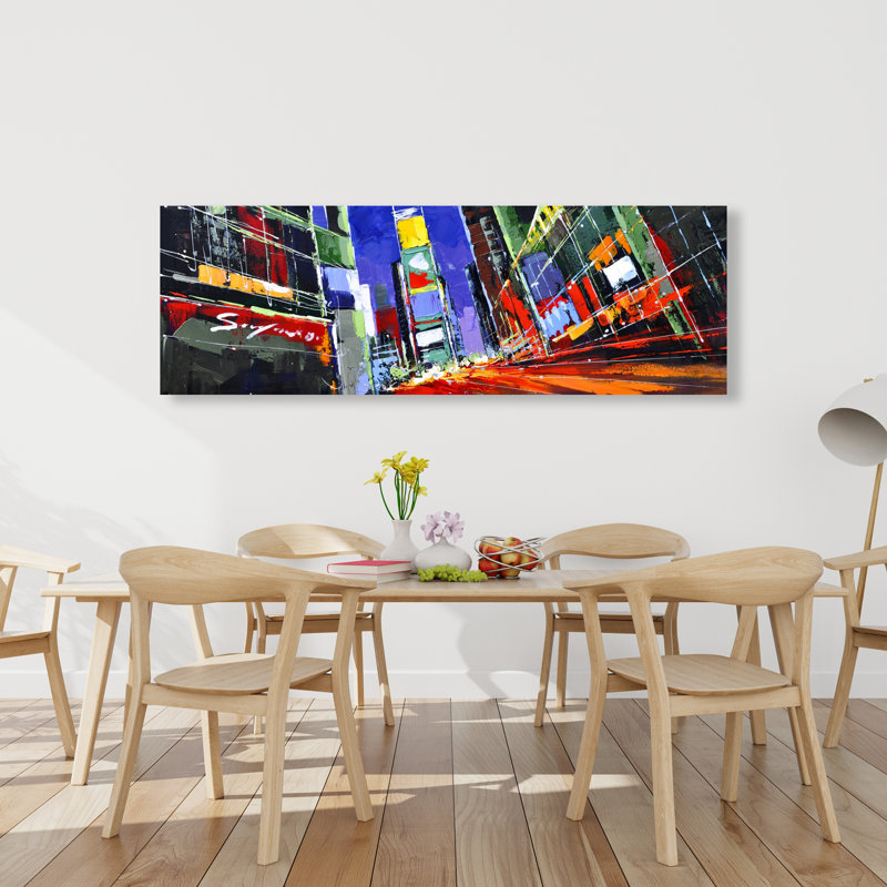 Colorful Times Square by Night - Building Cities Canvas Decor