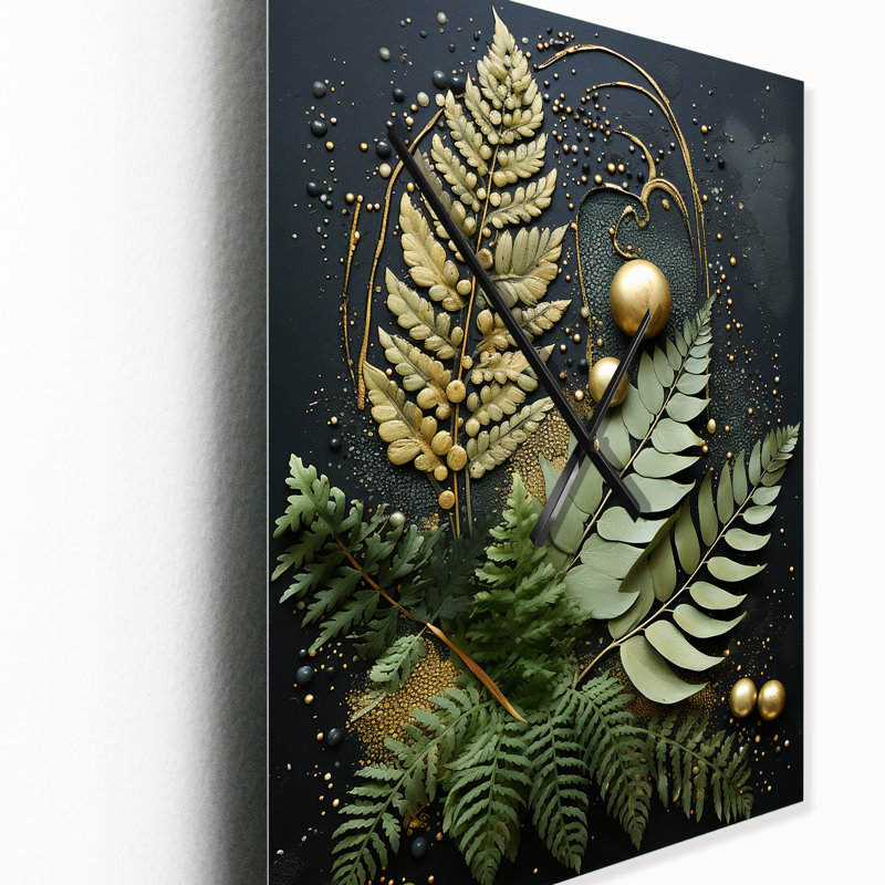 Horloge murale Ferns Plant Timeless Elegance III - Floral, Petit