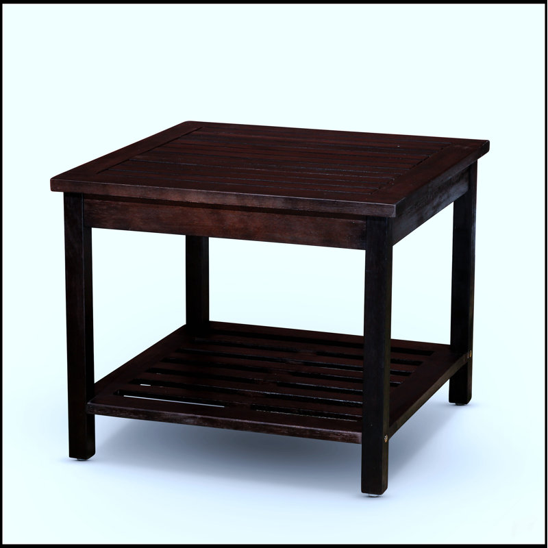 Table d'appoint à 2 tablettes en bois d'eucalyptus Longs Peak
