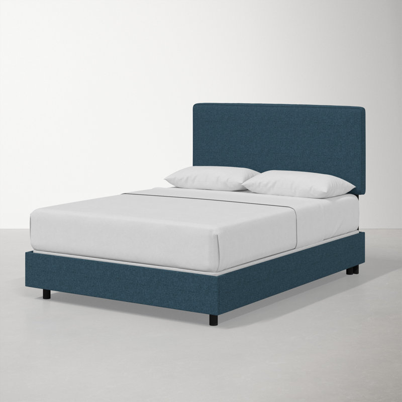 Marquise Upholstered Standard Bed, California King, Zuma Navy Textured Linen