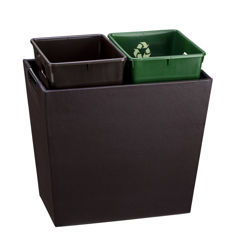 Corbeille ouverte en plastique 13 gallons Zhanelle, Chocolat / bleu