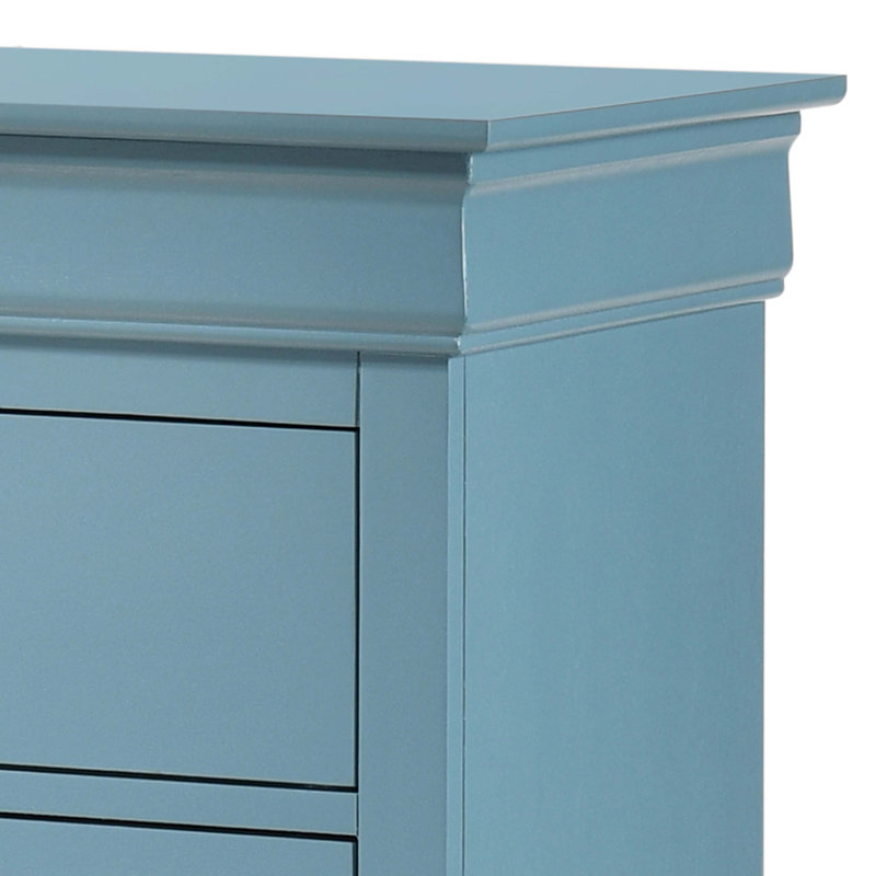 Black Wood 5-Drawer Lingerie Chest with Dovetail Drawers
