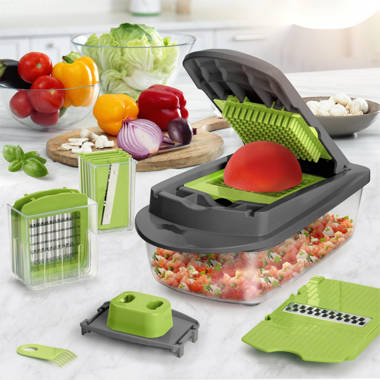 ColorLife Series 10-In-1, 8 Blade Vegetable Slicer, Onion Mincer Chopper,  Vegetable Chopper, Cutter, Dicer, Egg Slicer With Container