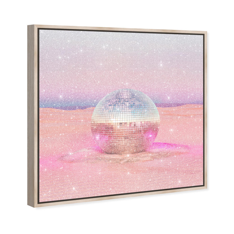 Oliver Gal Desert Disco Glam Landscape - Diamond Dust Framed Canvas Art, 30" H x 30" W, Cream