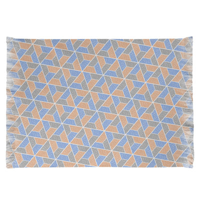 Tapis bleu/orange/brun trapèzes Mcguigan