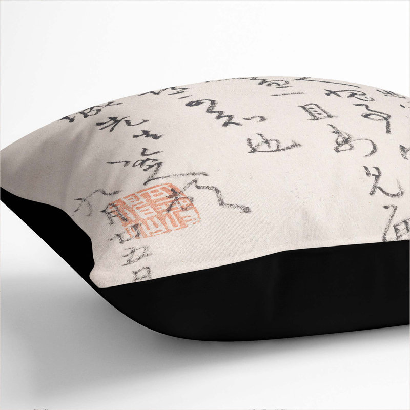 Square Throw Cushion, 55cm H x 55cm W x 20cm D, Black