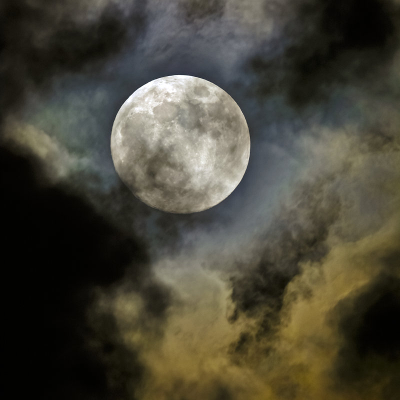 Moon And Clouds - Wrapped Canvas Print, 76cm H x 76cm W x 3.8cm D