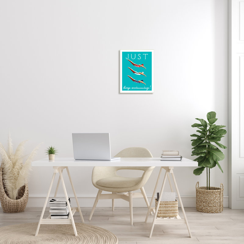 Just Keep Natation - impression, Plaque murale, H 19 po x l 13 po x P 0,5 po