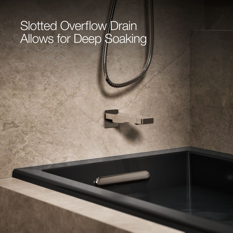 Underscore® 60" x 30" Soaking Bathtub, Black, Left