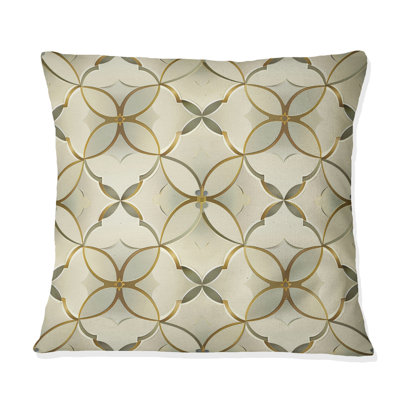 Coussin décoratif moderne beige à motif quadrilobe II